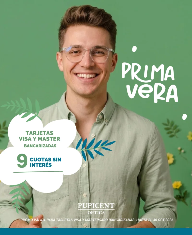 Promo primavera 9 cuotas sin interés con Visa y Mastercard